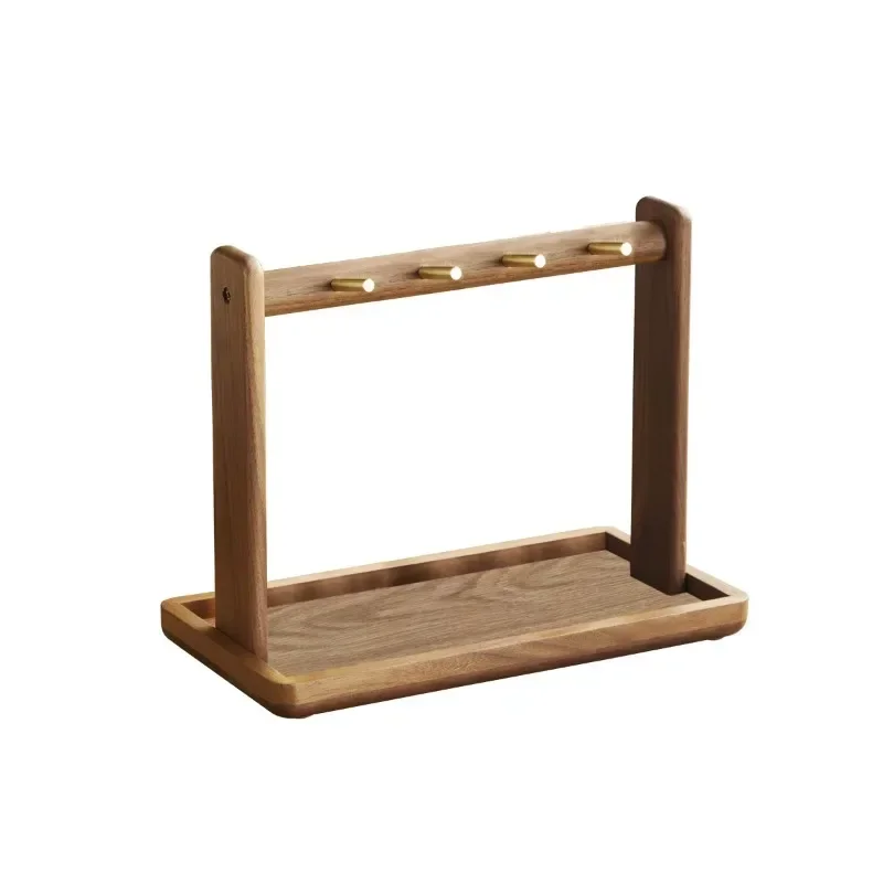 Creative Key Hanger Entrance Decoration Entry Door Shoe Cabinet Tray Desktop Shelving Black Walnut Solid Wood  Key Holder