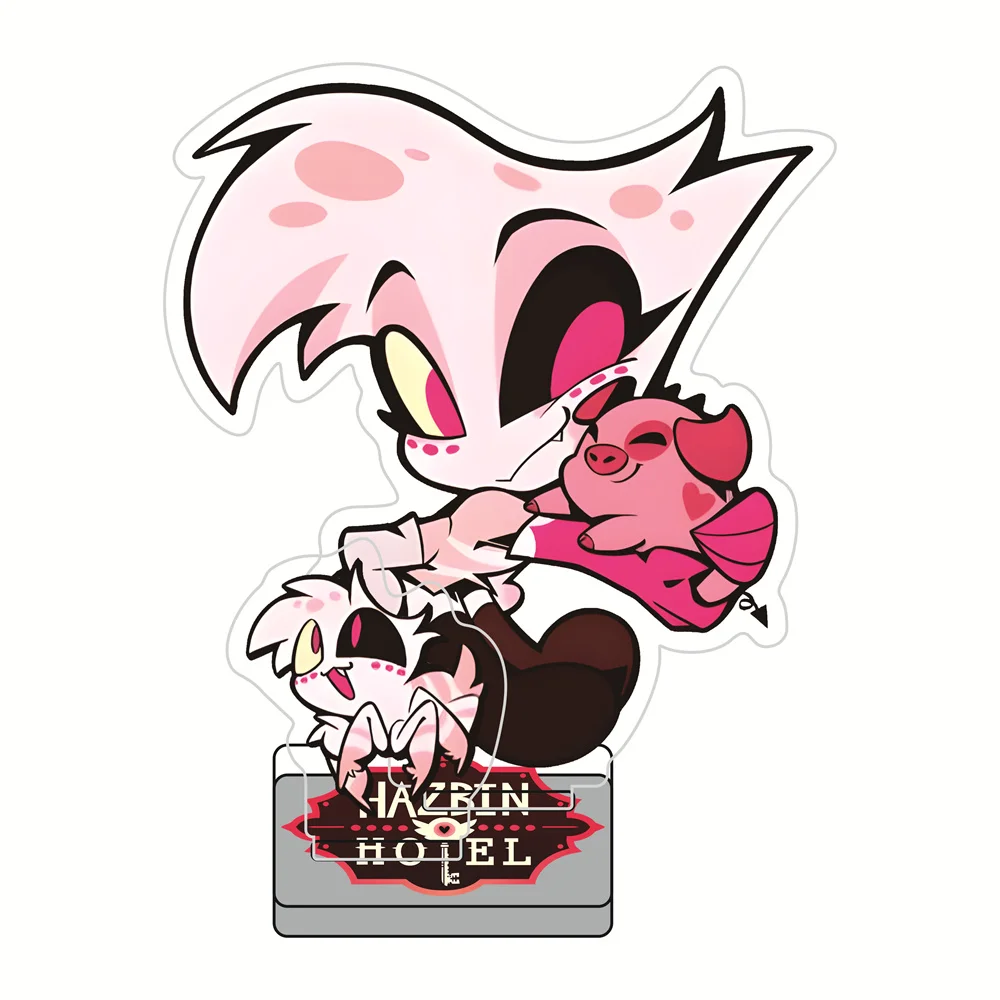 Hazbin Hotel 10cm+4cm Doppelteinsatz Zweiteilige Chibi Acryl-Standfiguren Schlüsselanhänger Sammlerstück Schreibtisch-Deko Geschenk für Fans – Detail 5