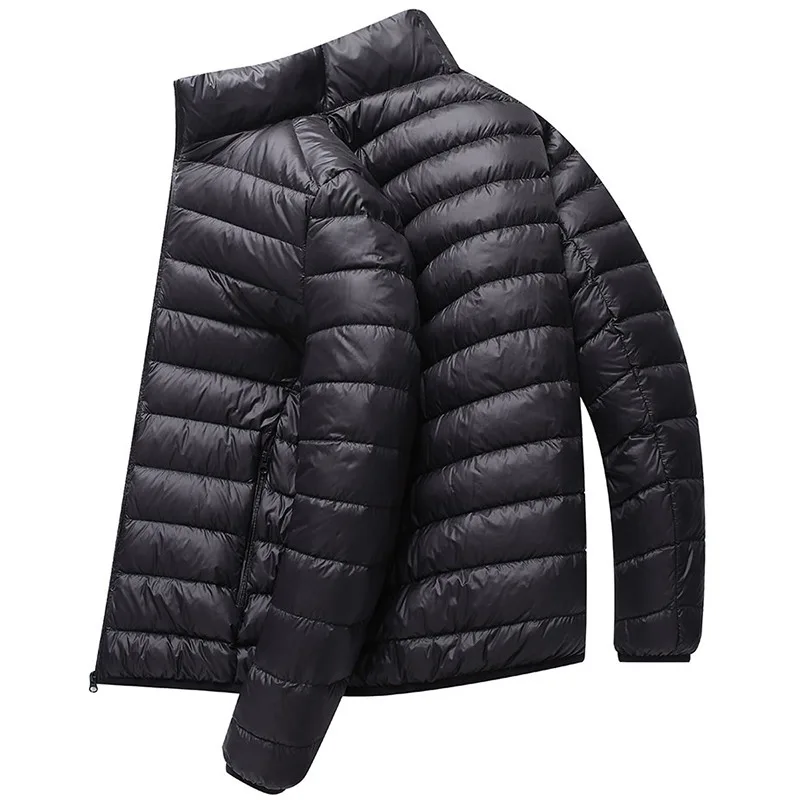 Jaqueta fina quente para baixo masculina, casaco puffer curto, alta qualidade, outono