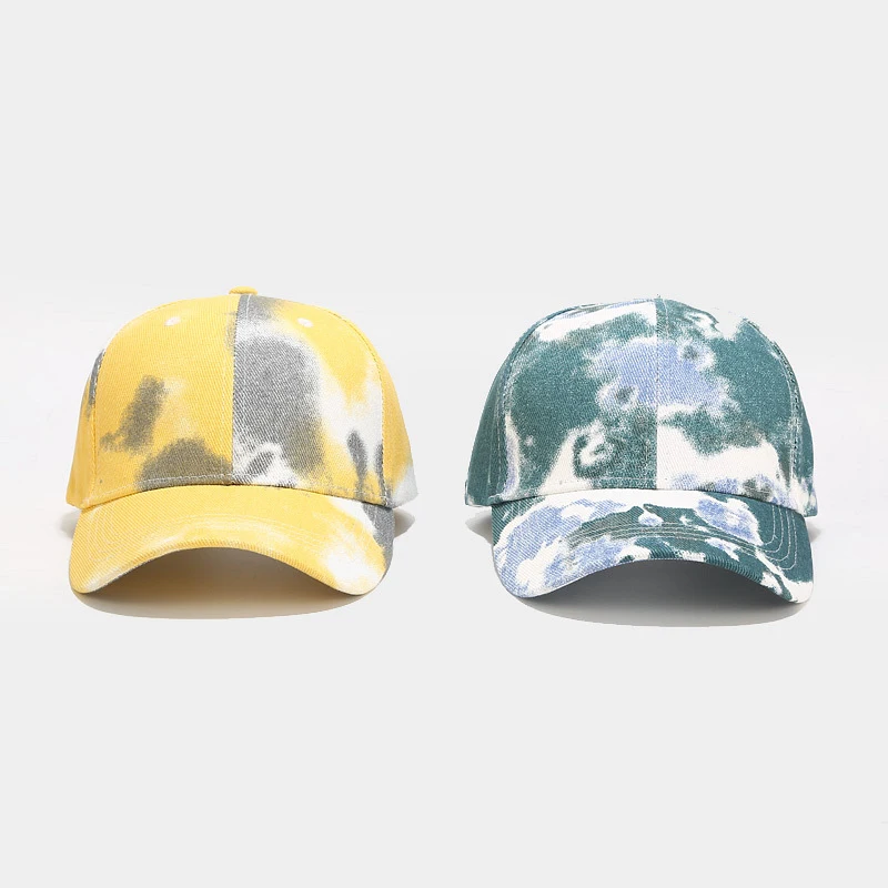 Tie Dye Baseball Cap, Adjustable Cotton Sun Hat for Men Women, Casual Streetwear Dad Hat, Multiple Colors Available