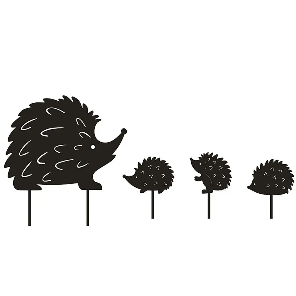 4Pcs New Acrylic Hedgehog Garden Stake Hedgehog Garden Garden Hedgehog Statue Decoration Yard Lawn Backyard Ornament