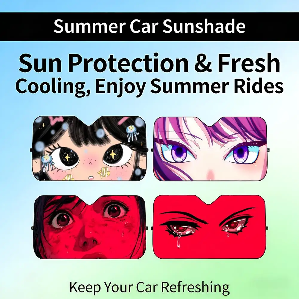 

BBig Eyes Sun Visor Retractable Car Windshield Sun Shade UV