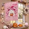 Breast Cancer Awareness Ghost Garden October House Flag 28x40 Inch jjp