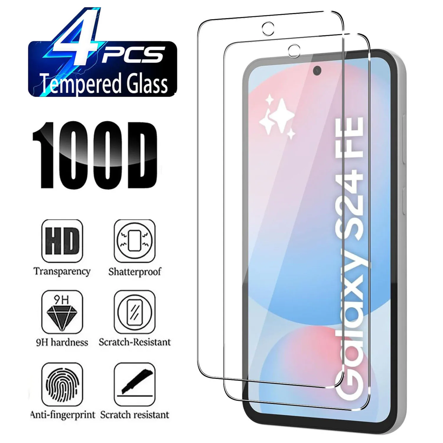 

2/4Pcs HD Tempered Glass For Samsung Galaxy S24 FE 5G 9H Screen Protector