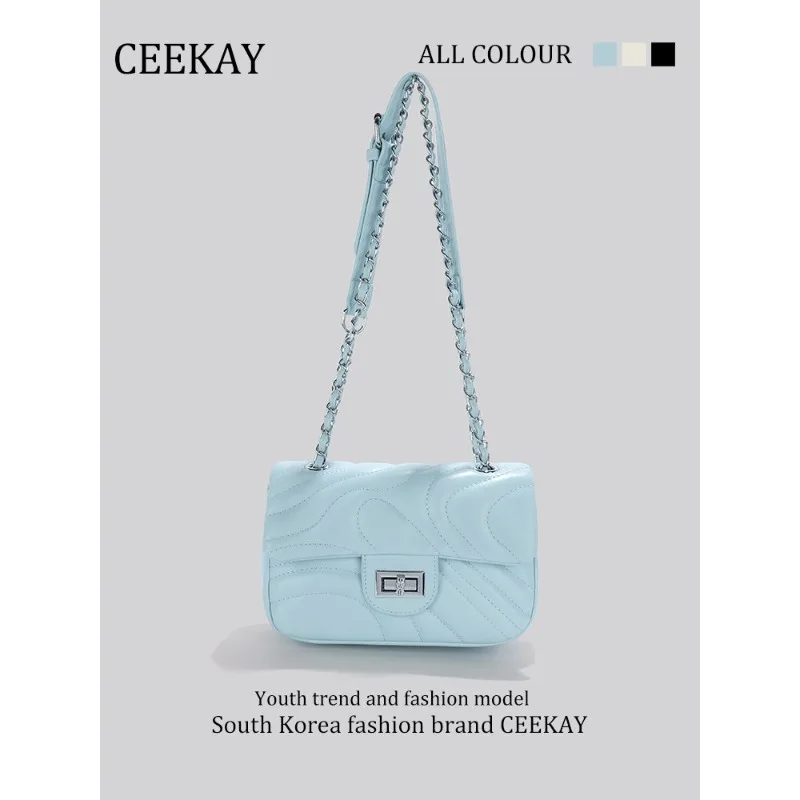 

Новая квадратная сумка CEEKAY 2026, стеганая сумка через плечо с волнистым узором, модная женская сумка с металлическим замком для свиданий