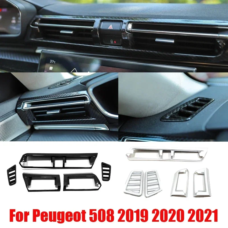 

Для Peugeot 508 Allure SW GT 2019 2020 2021, внутренняя передняя приборная панель, боковая центральная верхняя часть, вентиляционная крышка кондиционера, накладка