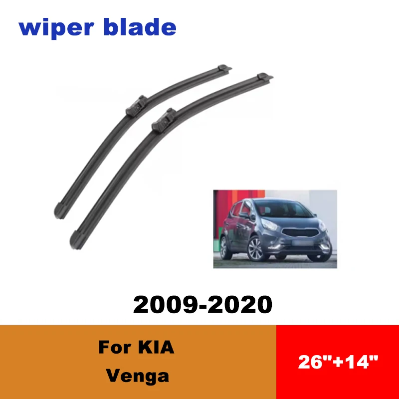 

For Kia Venga 2009-2020 car front wiper blades silent wiper blades soft rubber windshield wipers accessories
