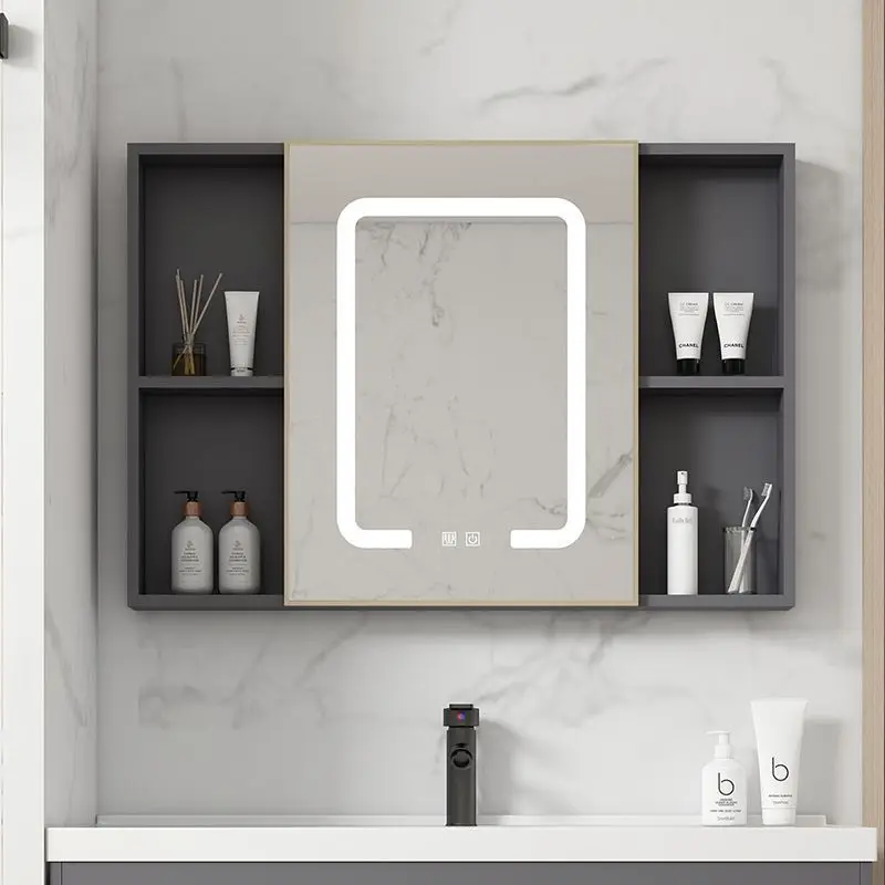Wall-mounted smart mirror cabinet, separate storage box, space aluminum bathroom mirror box, bathroom storage mirror