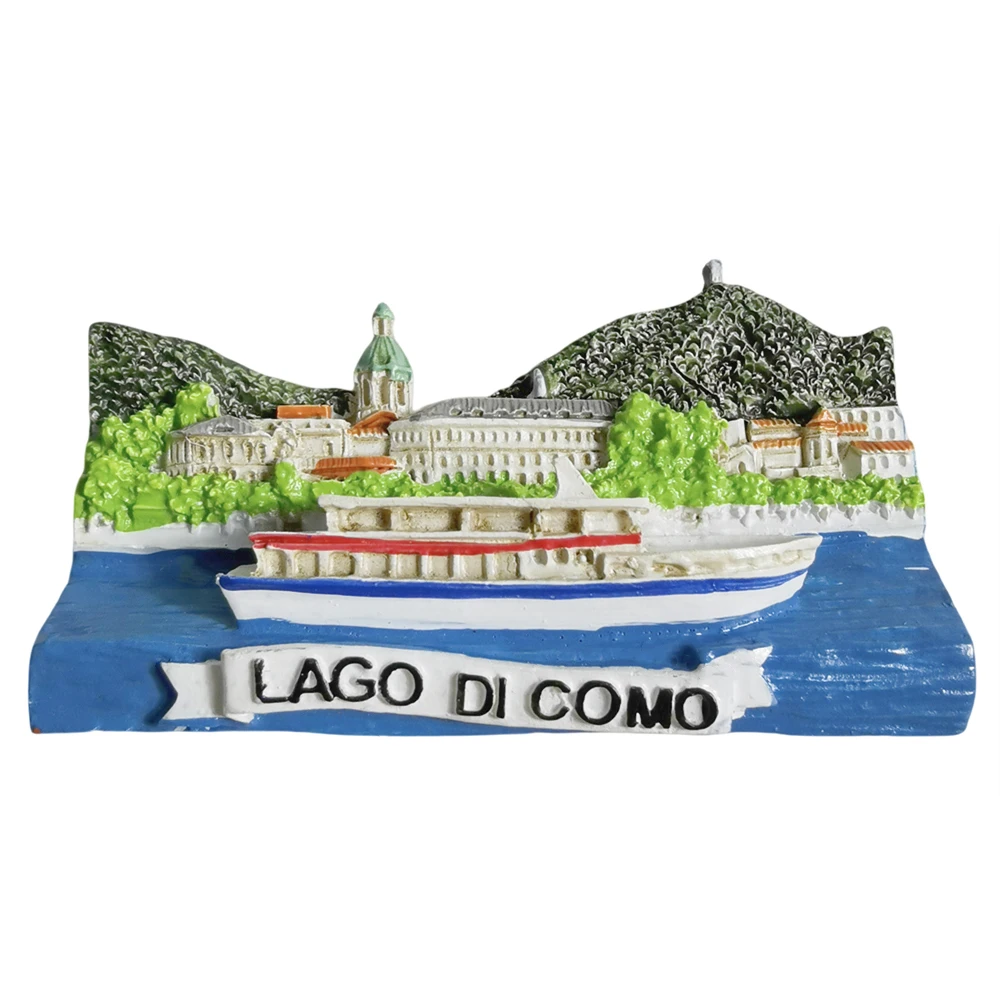 Imán de nevera 3D Lago di Como Italia, regalo de recuerdo, colección de pegatinas magnéticas de resina para refrigerador, decoración del hogar