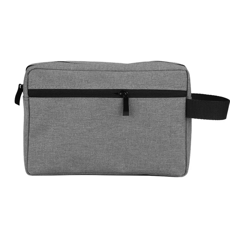 Oxford Cloth Toiletry Bag Large Capacity Waterproof Portable Travel Cosmetic Bag Gray for Men Women Bathroom Storage Organizer