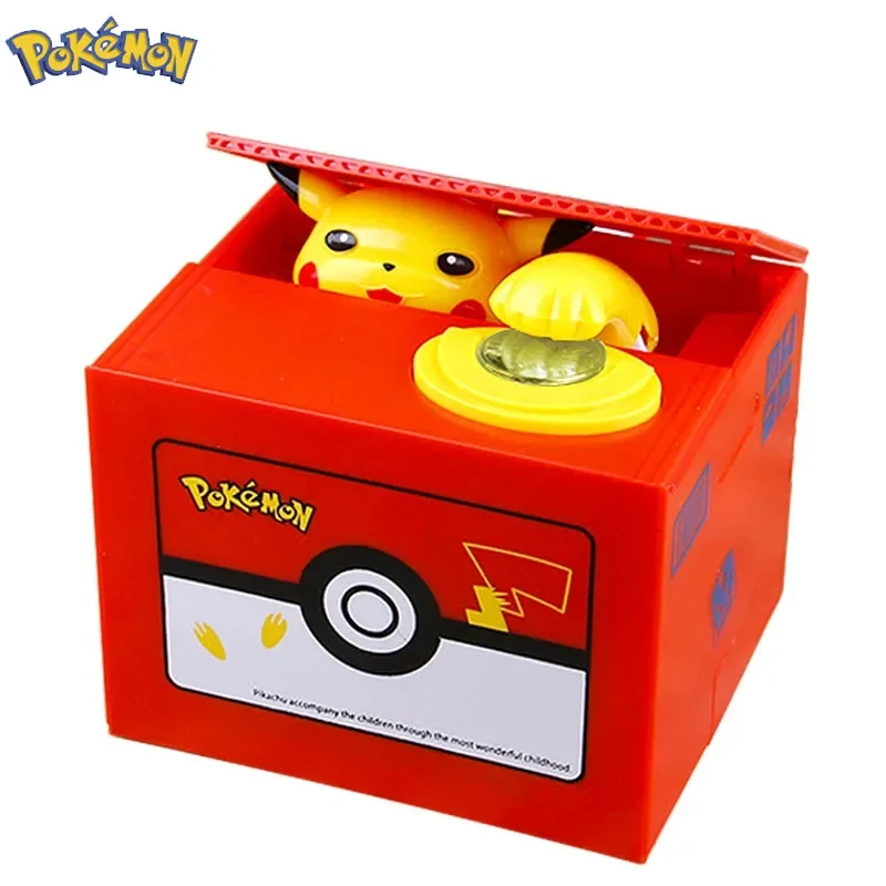 

Hot Sales Pikachu Piggy Bank Action Figure Anime Cartoon Electronic Plastic Money Box Steal Coin Piggy Bank Kid Christmas Gifts