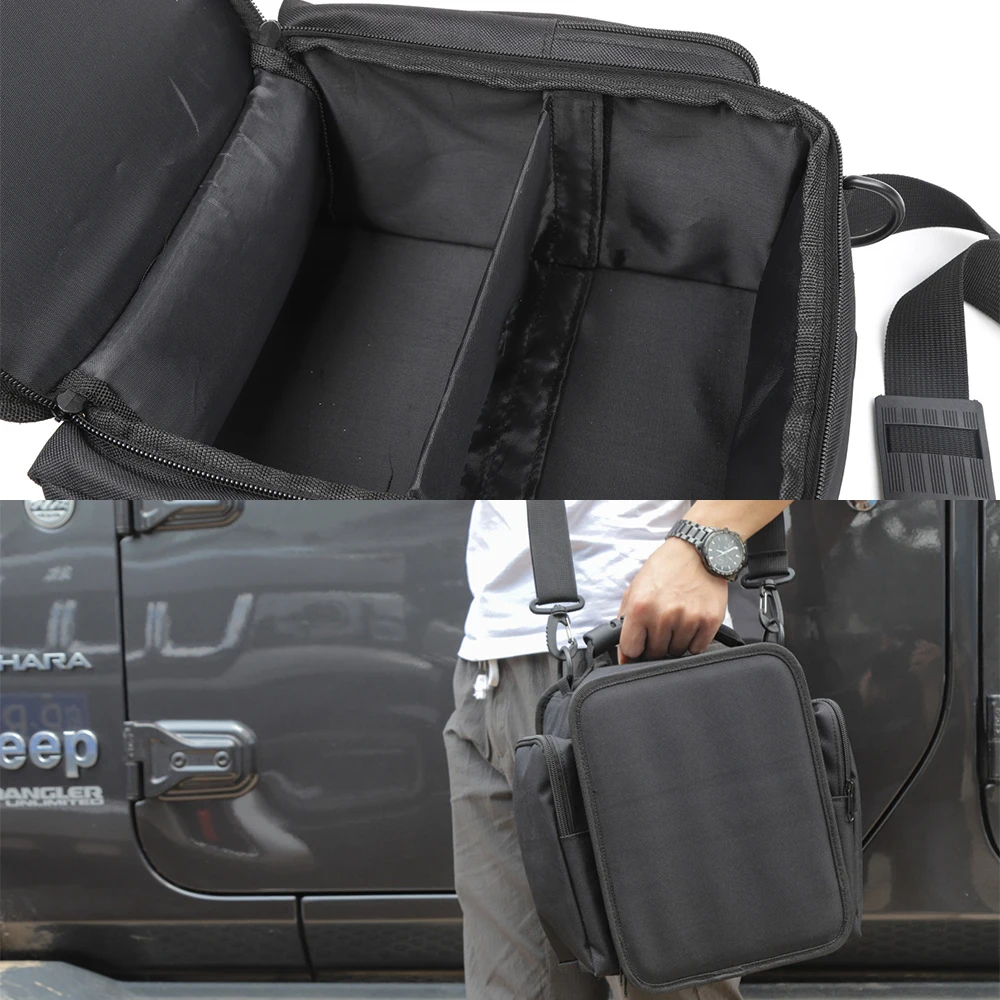 for Jeep Wrangler JL JK Gladiator JT 2007-2023 Back Seat Organizer Pocket Under Seat Storage Bag Car Interior Accessories Black