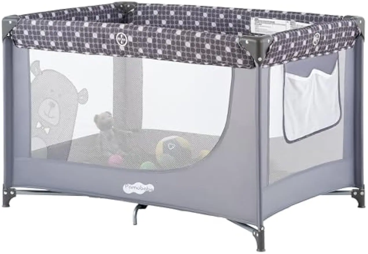 

Portable Baby Playpen with Mattress & Carry Bag, Easy Fold Travel Crib for Toddlers 0-36 Months