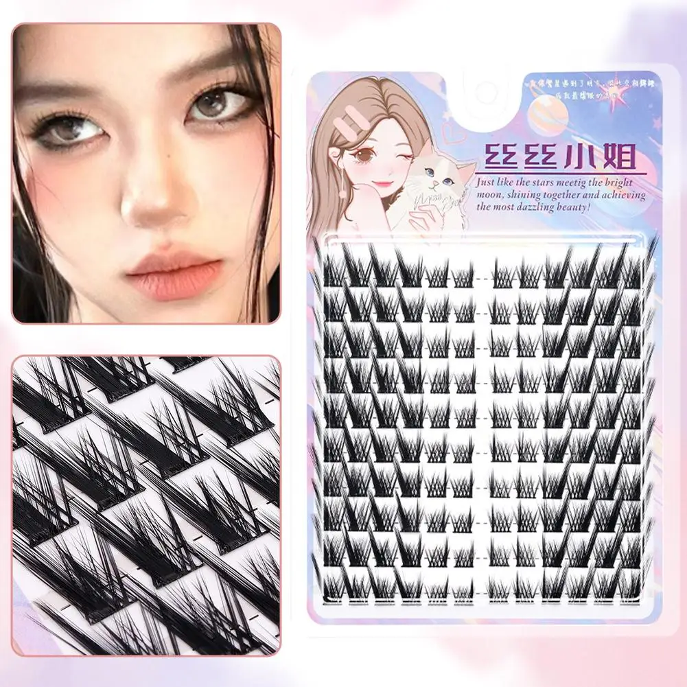 Fox bebê em linha reta preto cílios postiços ferramenta de simulação natural cílios único cluster extensão de maquiagem falsa cílios grossos n0y2