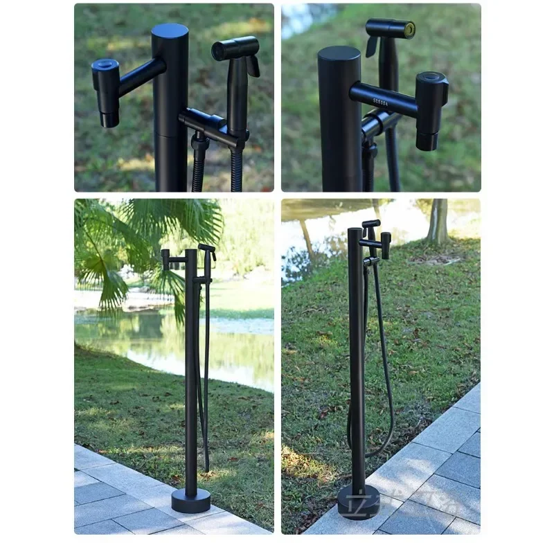 Stainless steel outdoor column faucet anti-freeze crack garden garden courtyard flushing outdoor 304 floor water plug