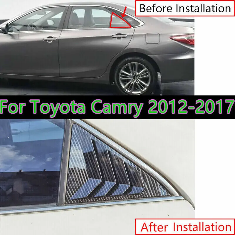 

2X накладка жалюзи бокового окна из углеродного волокна для Toyota Camry 2012-2017