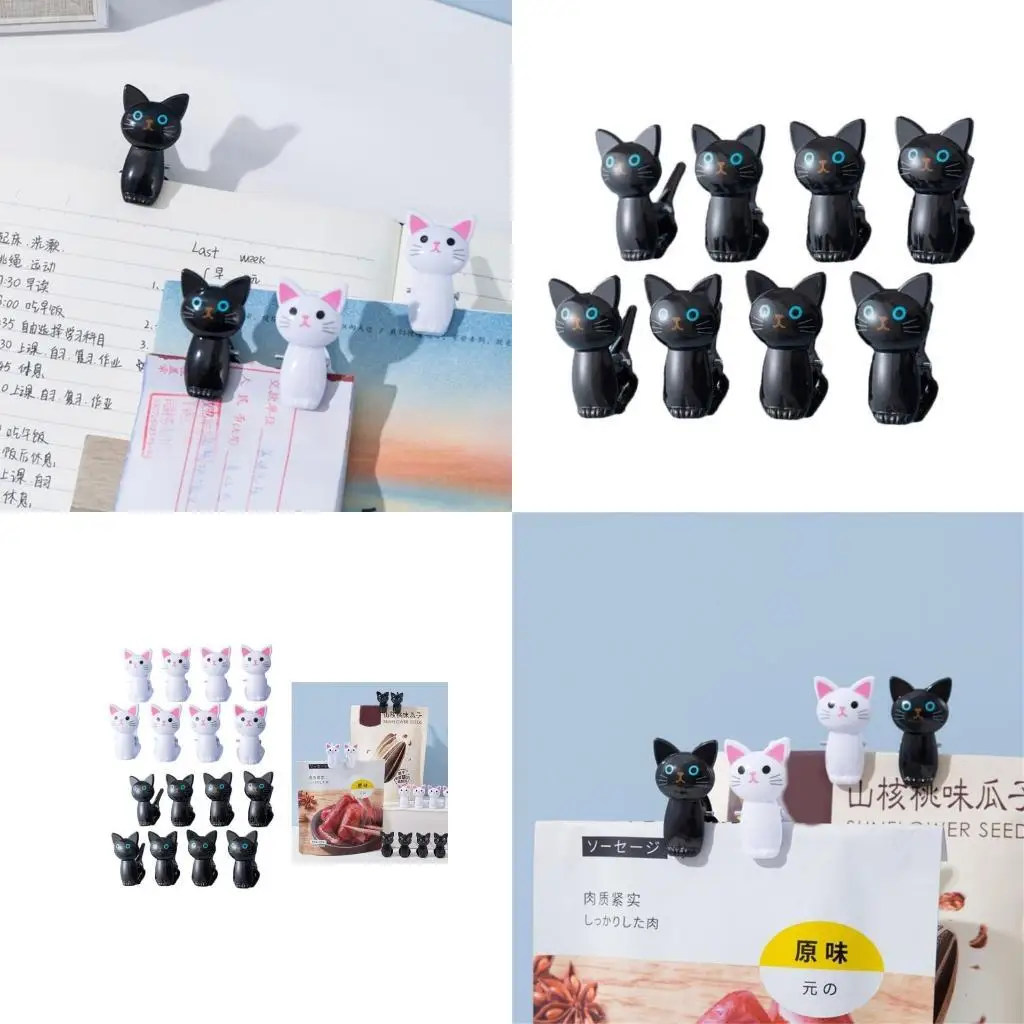 

E8BD Document and Journal Organization Clip Efficient File Clamp Modern White/Black Document Clip for Neat Desk Organization