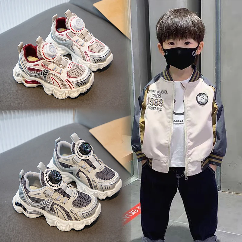 

Весенние новые стильные дышащие сетчатые туфли, кроссовки для бега с мягкой подошвой для мальчиков и девочек, удобная спортивная обувь