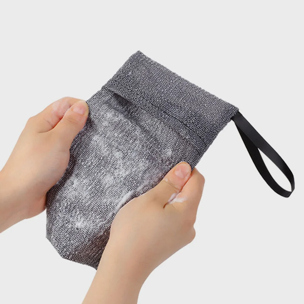 

2pcs Foam Net Bag For Bar Gray Black Nylon Mesh Exfoliating Soap Saver Pouch Shower Scrubber Bathing Cleaning Tool Soap Bar