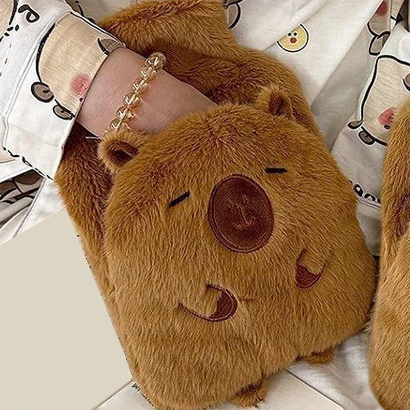 Capybara Wärmbeutel, 1000 ml, auslaufsicher, Hand- und Fußwärmer, Wärmespeicherung, Tasche für Nacken, Rücken, Schulter, Camping, Beine, Heizung, Hände