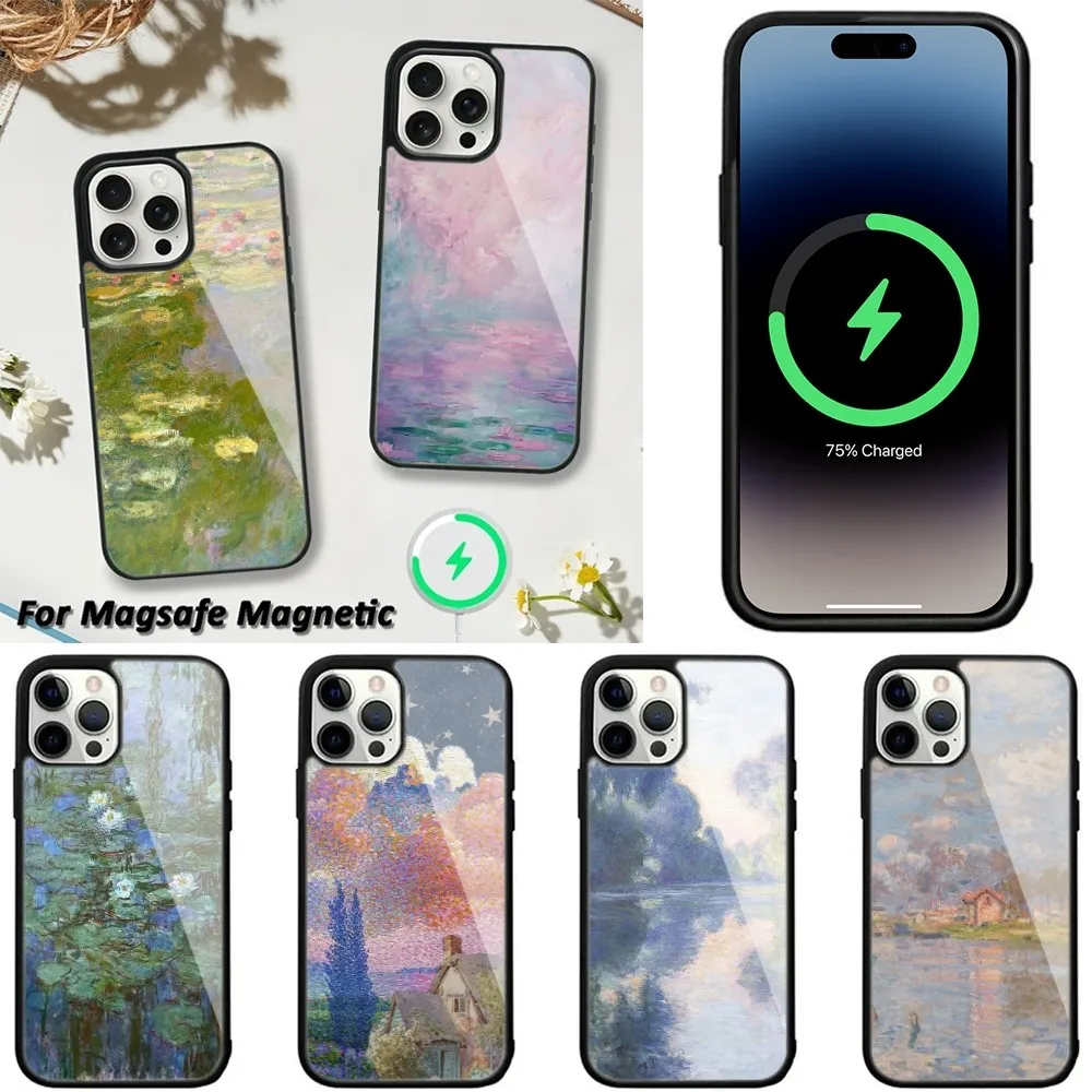 

Claude Monet Painting Art Aesthetic Phone Case For iPhone 16,15,14,13,12,11,Plus,Pro,Max,Mini Magsafe Magnetic Wireless Charging