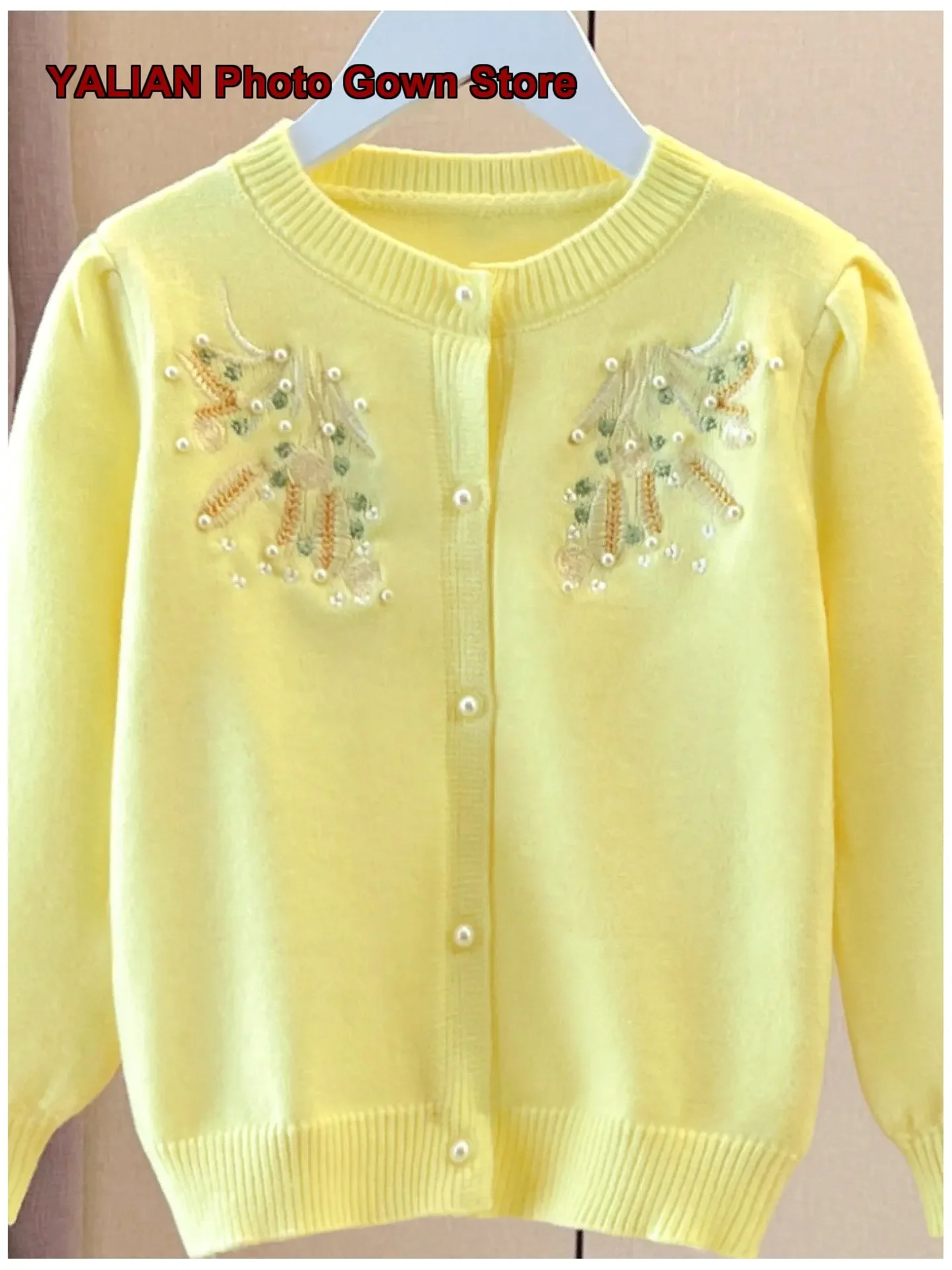 Girls Thin Knit Cardigan Kids Spring Autumn Stylish Geometric Pattern Fashionable Outerwear