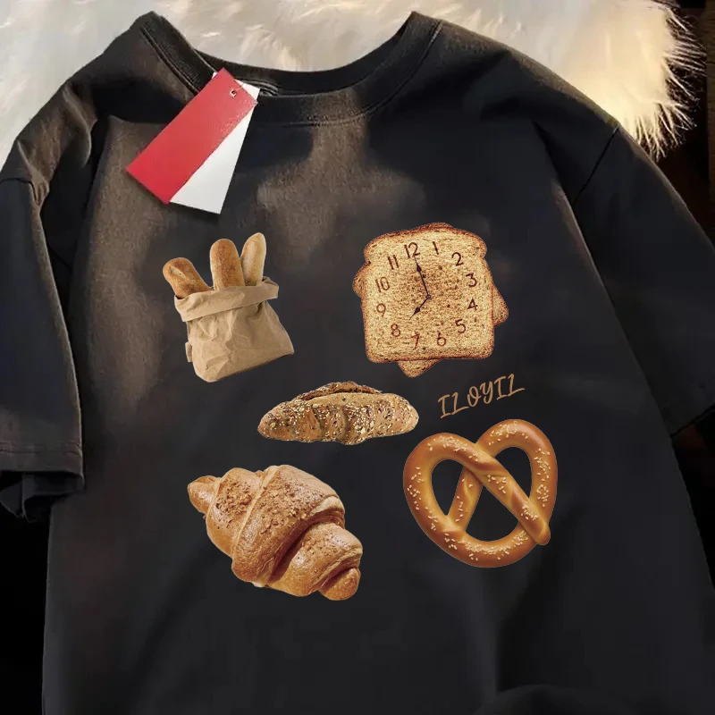 

Funny Bread Graphic T-shirt Unisex Women Men Clothing Summer Trendy Oversize O-neck Tee Causal Streetwear Fit 2025