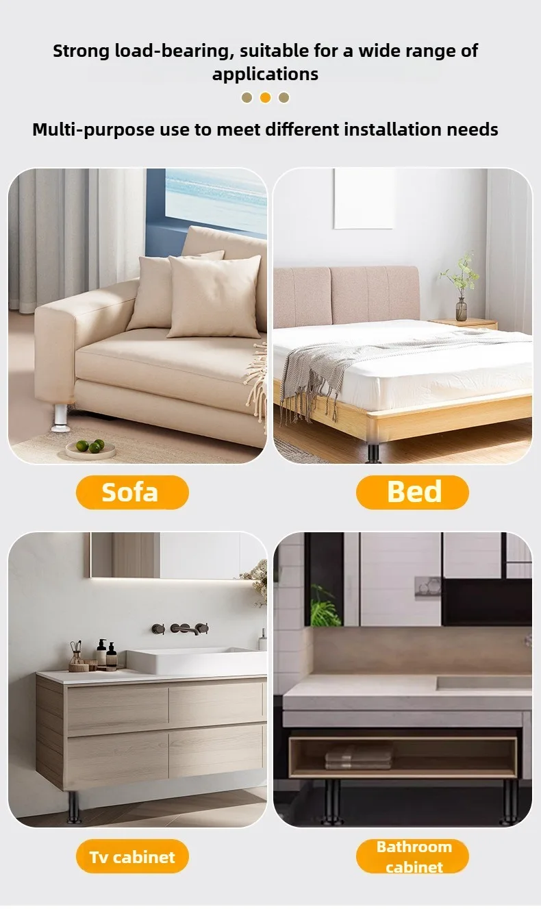 1 Stück Teleskopisch Verstellbare Bettstützbeine Hochwertige Quadratische Möbelbeine für Zimmer und Büro, Stuhlbeine, Ausziehbare Metallsofa-Füße – Detail 2