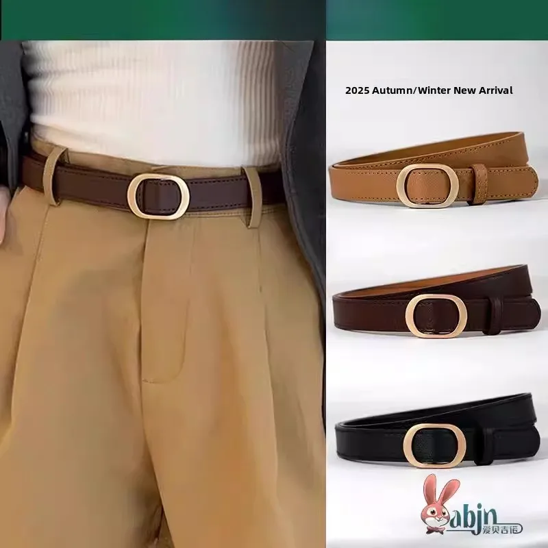 

Ремень женский Bla 2025, новый корейский стиль, без отверстий, мягкий, без перфорации, с высоким дизайнерским стилем, ABENUOR Love Beige No