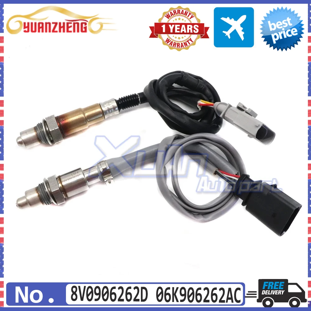 NEW Upstream Downstream Air Fuel Ratio Lambda O2 Oxygen Sensor 8V0906262D 06K906262AC For VW GTI Golf R Audi A3 S3 TT Quattro