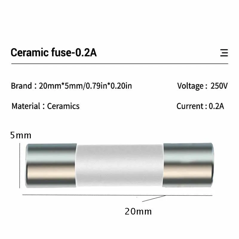 AMITOU 5pcs/Lot Ceramic Fuse Tube 5X20mm 200mA 10A  AMP Fuse Ceramic Fusible Fast Blow Tube Fuses Eletrician Tools