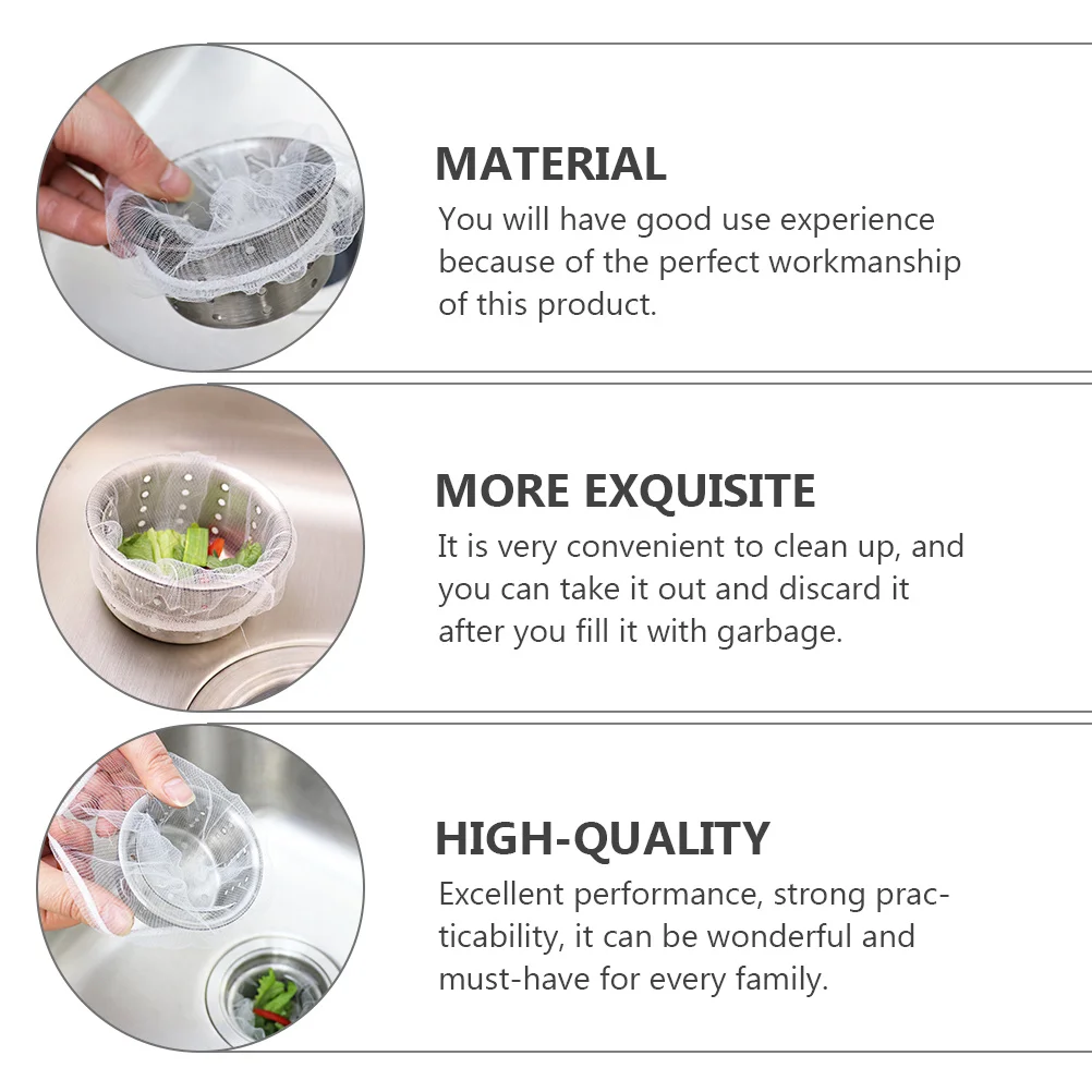 

300Pcs Kitchen Sink Filter Nets Premium Elastic Mesh Bags for Home Drainage Sink Strainer Mesh Bags Drainage Filters Nets