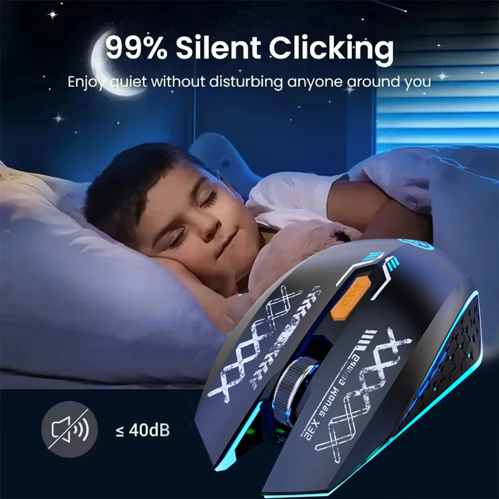 Bluetooth 5.4 마우스 2.4G 무선 마우스 RGB 백라이트 듀얼 모드 충전식 무음 마우스 게임용 마우스 PC 노트북 용 1600 인치 당 점 마우스 Bluetooth 5.4 Mouse 2.4G Wireless Mouse RGB Backlit Dual-mode Rechargeable Silent Mice