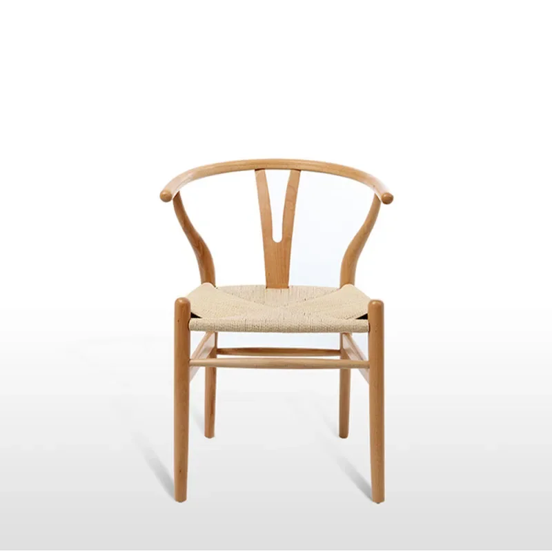 Nordic Solid Wood Rattan Dining Chairs for Dining Room Household Backrest Rattan Chair Designer Leisure Tea Room Home Chair