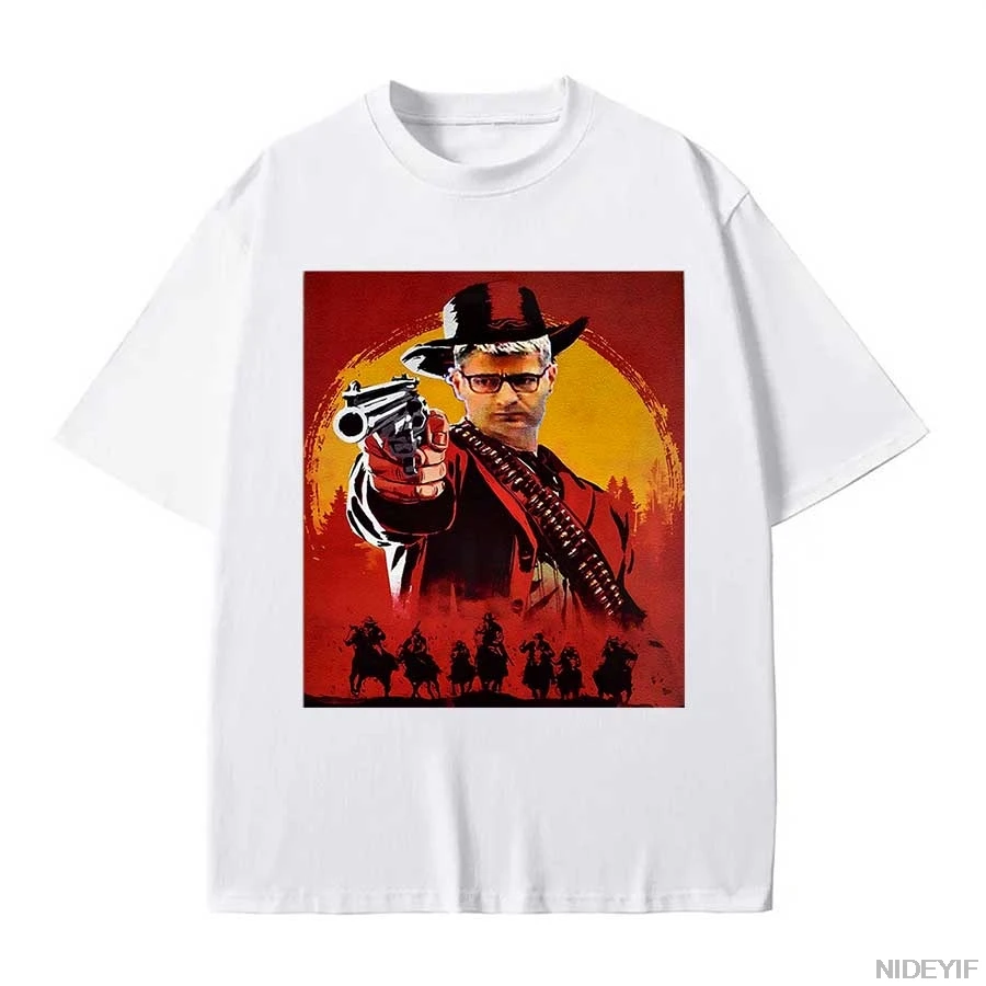 New Humor Men T Shirt Cool Hipster Shooter Shirt Turkish Yusuf Dikec Print Tops Hit Man Graphic Cotton Tee Unisex RED DEAD