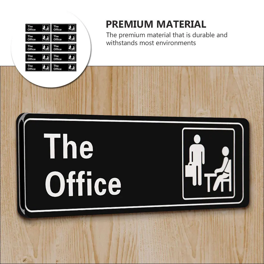 

10pcs Office Sticker Self-Adhesive Pvc Door Decals For Hospital Hotel Workplace Office Sign Stickers Indoor Use Decorative Plate