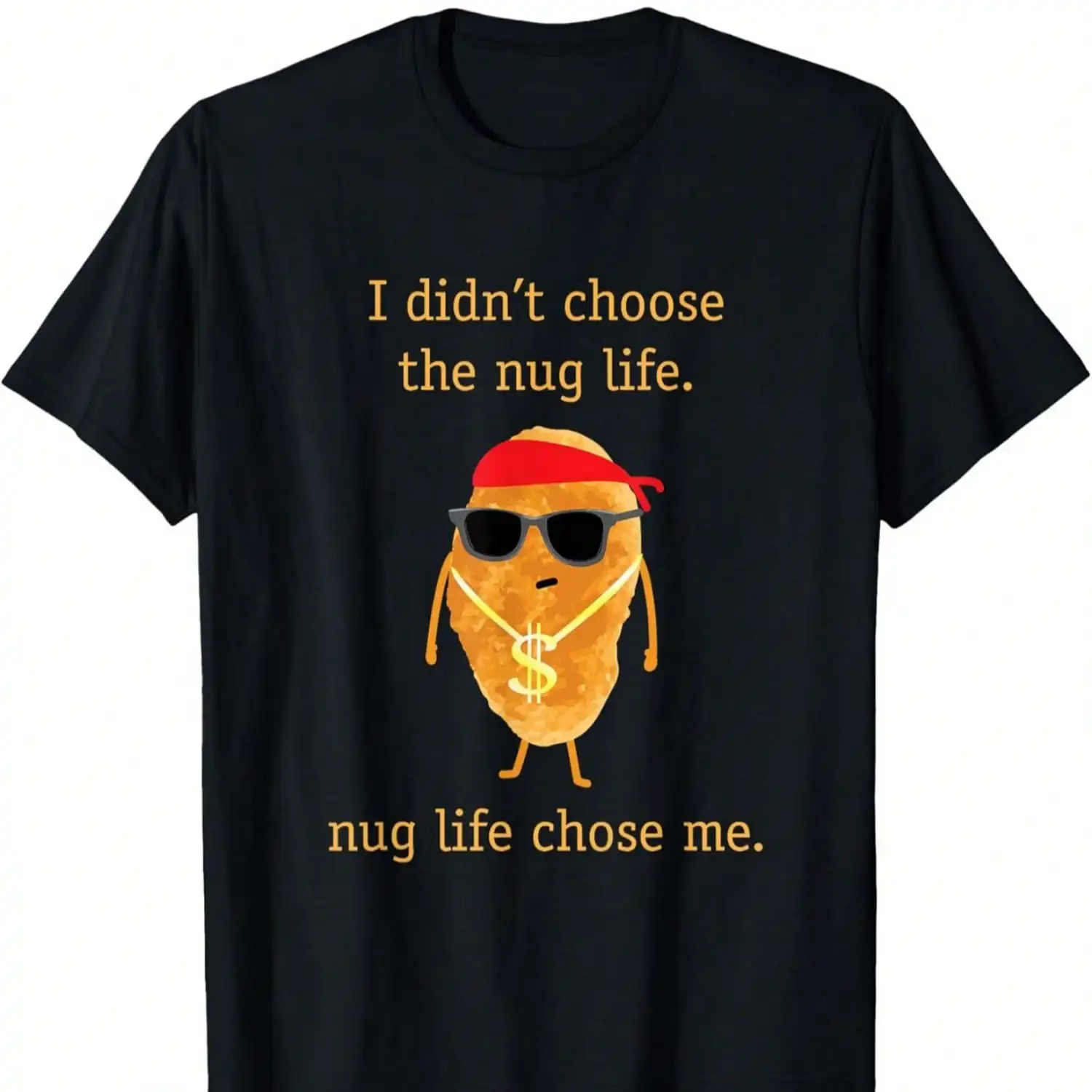 Funny Nugget Shirt, Nug Life, Chicken Nugget Men's Summer Casual T-Shirt, Street Hip Hop Style T-Shirt All-Season Wear Individuality Unisex Top