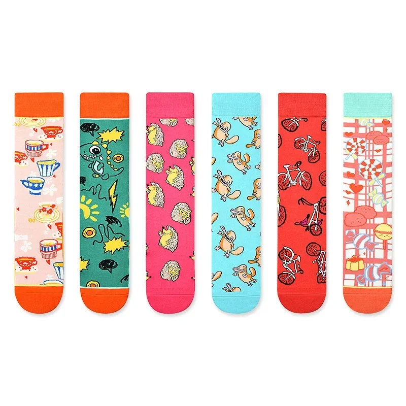 

Streets Tide Sock Autumn/Winter Harajuku Fashion Lovely Hip Hop Graffiti Funny Sock Women Irregular Casual Antiskid Colorful Sox