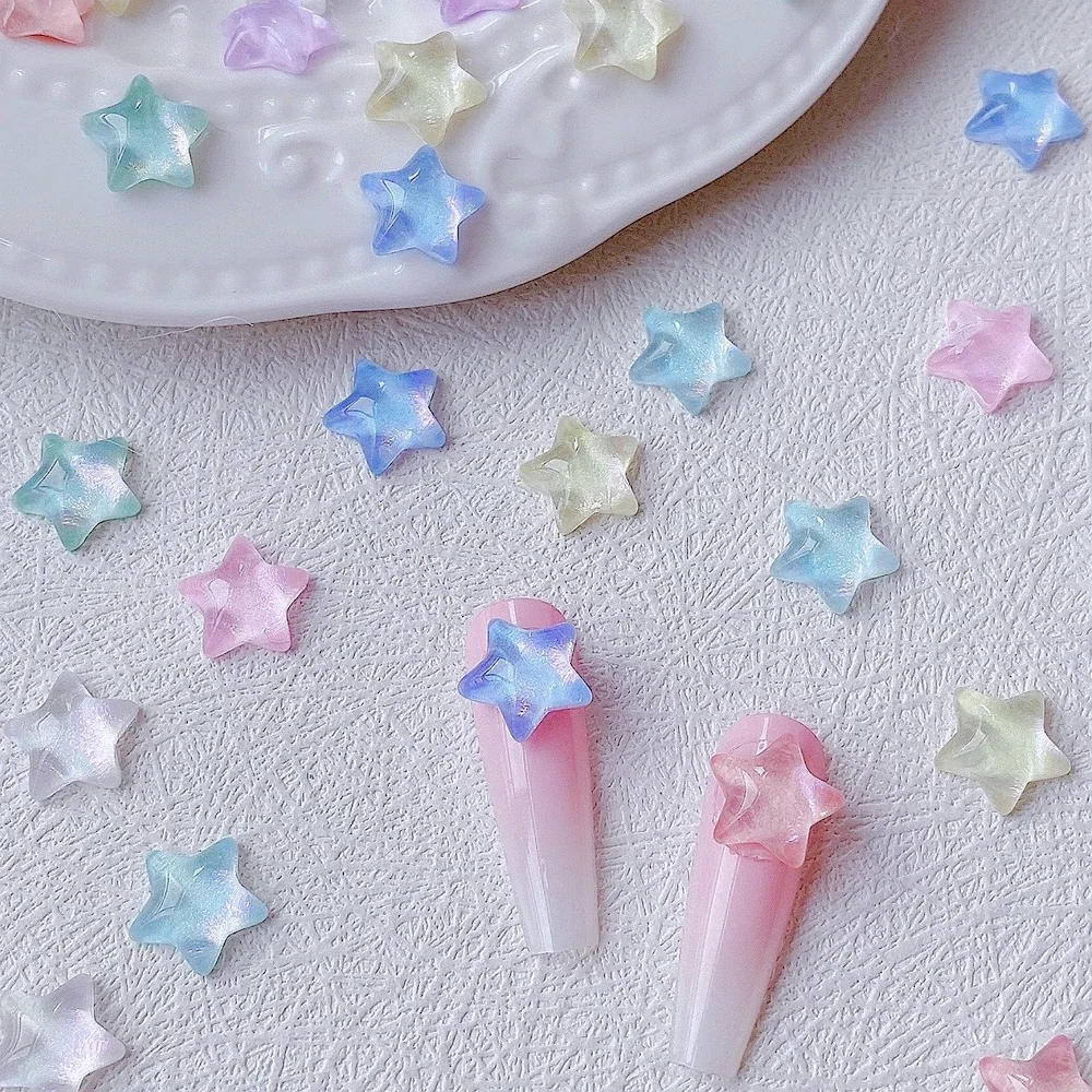 

30PCS K9 Glass 3D Stars Nail Art Rhinestone Charms Mocha Diamonds Crystal Gem Stone Accessories For Nails Decorations Supplies