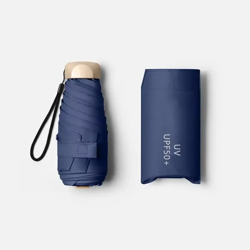 Mini Pocket Umbrella Folding Rain Sun UV Protection Vinyl Parasol Capsule Portable Compact Travel Lightweight Outdoor Sunshade