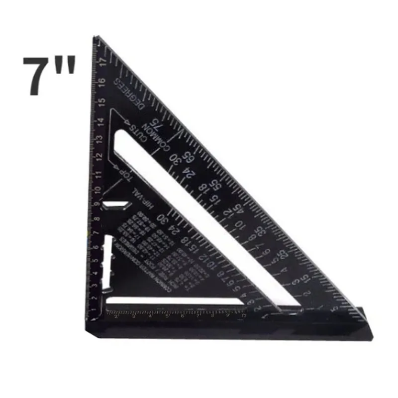 7 Zoll metrisches Dreieckslineal aus Aluminiumlegierung, Winkelmesser, Geschwindigkeit, metrisches Quadrat, Messlineal für Holzarbeiter, Schreiner, Werkzeug