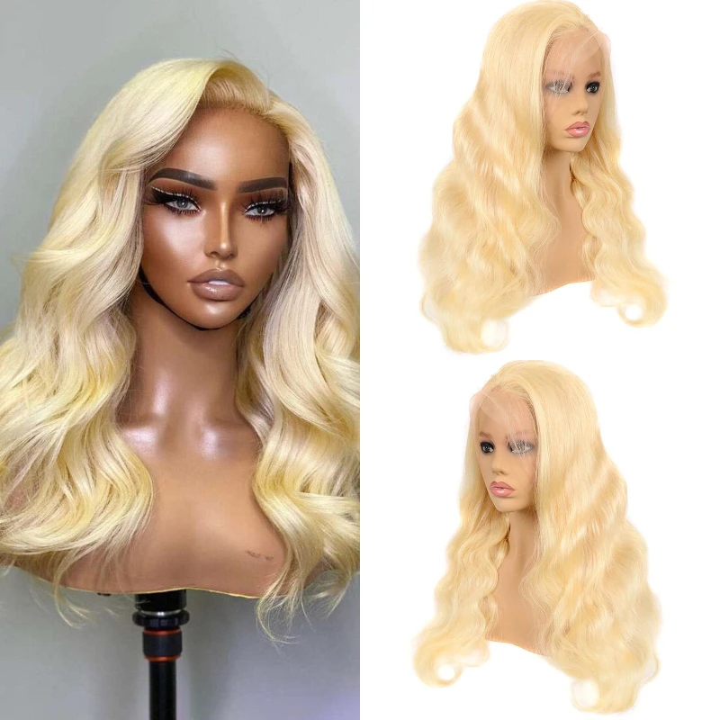 

38 Inch Honey Blonde Bundles Brazilian Human Hair Wigs 613 HD Lace Frontal Wigs Body Wave 13x4 Lace Frontal Human Hair Wigs