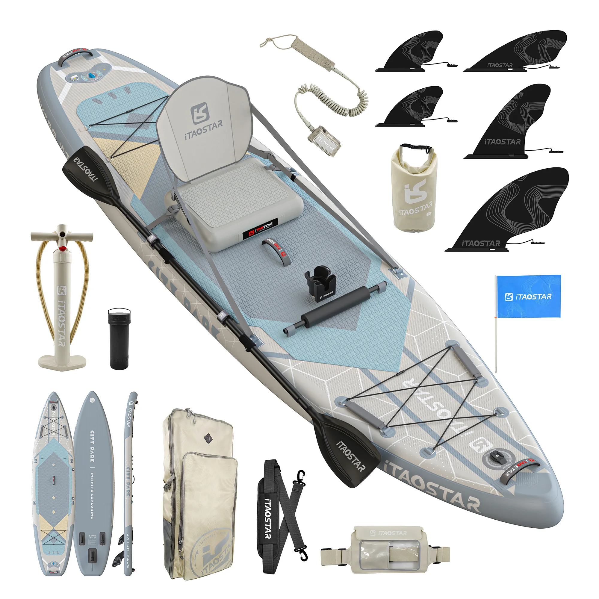 

ITAOSTAR Citypark C03C 12'x35"x6" Dropshipping Stand up Paddle Board Water Sports Paddleboard Watersports Inflatable Board