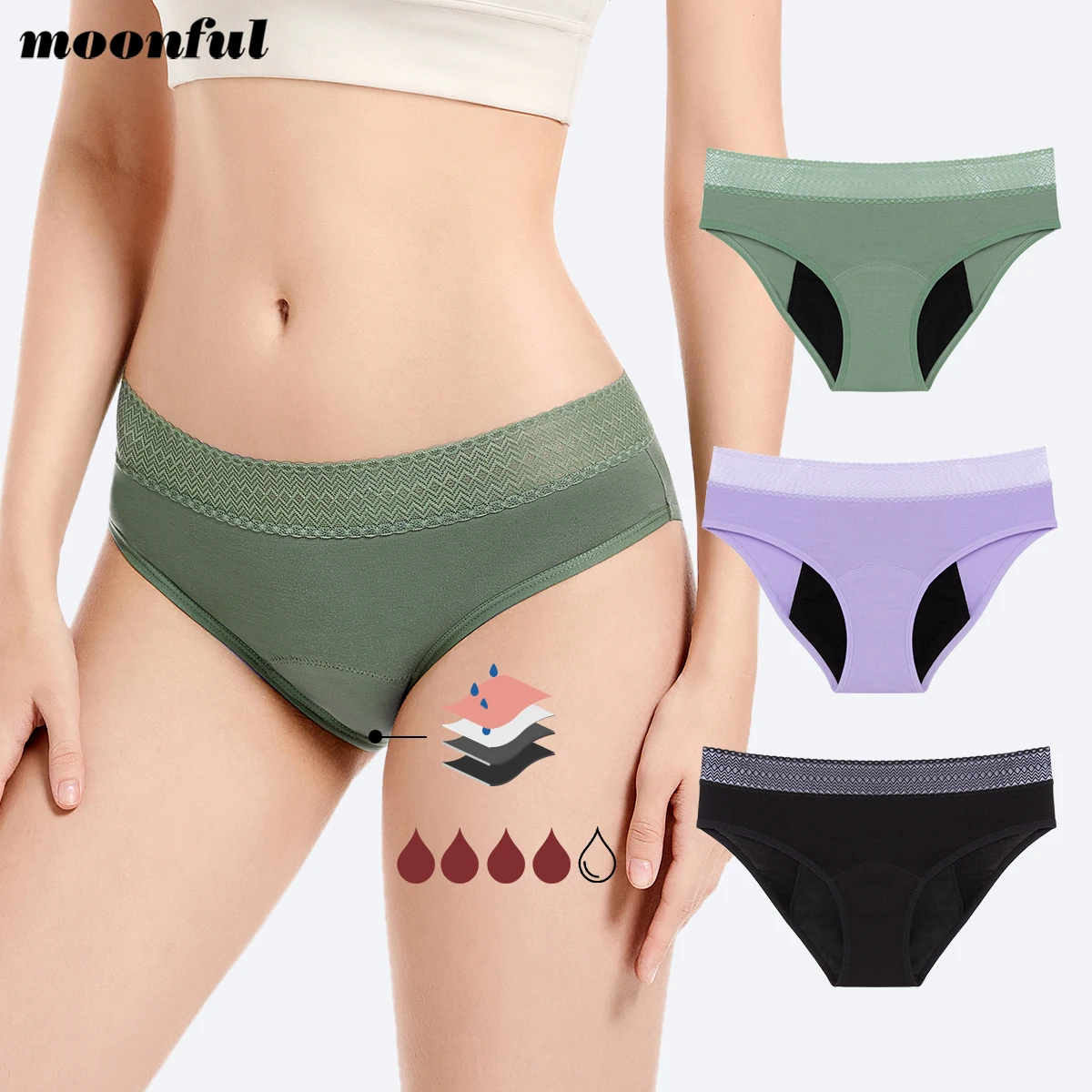 Menstrual Cycle Absorbent Underwear Cotton Menstrual Rule Panties Woman Flow Abundant Period Panties Girl Menstruation Underwear