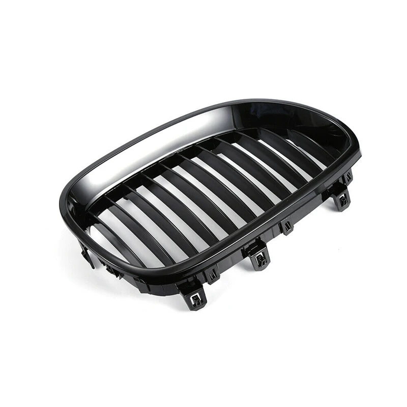 4X E60 Grill Front Kidney Sport Grilles Hood Grill For BMW E60 E61 M5 525I 525Xi 528I 528Xi 530I 2003-2009(Gloss Black )