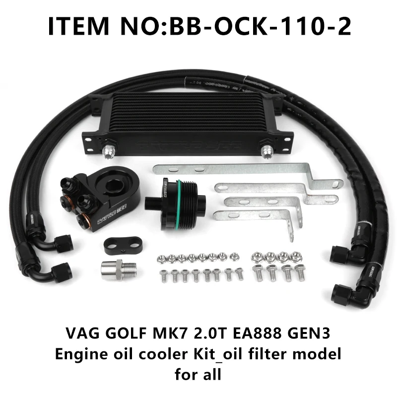 Engine Oil Cooler Aluminum Kit Oil Filter All Model for Va*g G*olf Mk7 2.0T Ea888 Gen3  BB-OCK-110-2