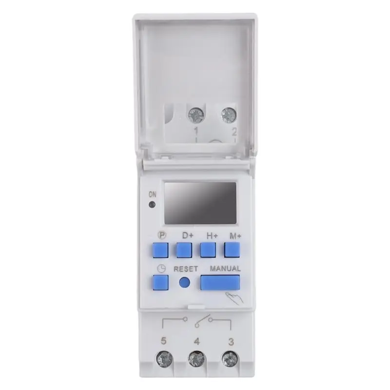 Super Deal -THC15A Digital Timer Switch Programmable Electronic Time Control Switch Time Delay Switch DIN Rail AC220-240V