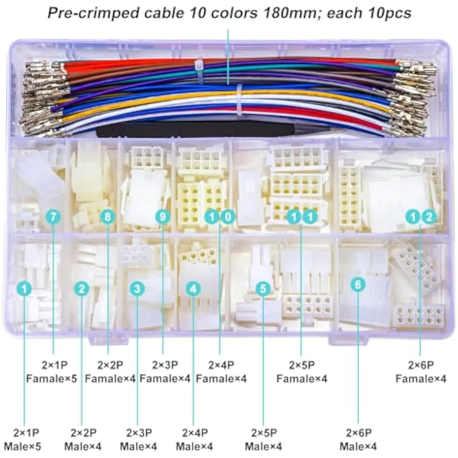 MX4.2 4.2mm Cable Connector Kit,Compatible with Molex 5557 5559 Mini-Fit Jr 4.2mm Pitch Dual Row(SH-MX4.2-Dual)