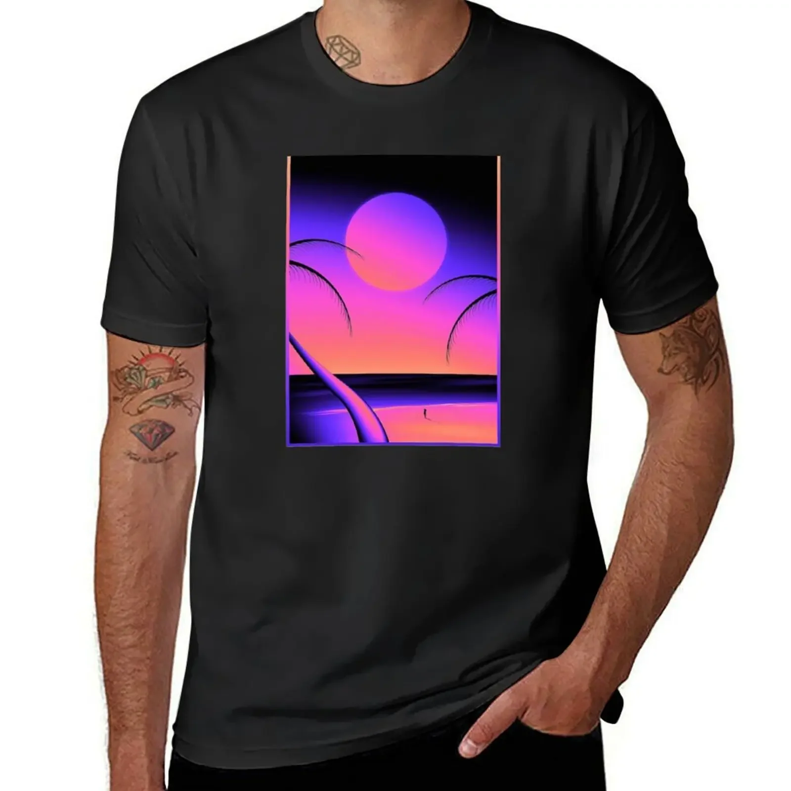 

Outrun beach T-Shirt tees vintage anime shirt oversized t shirt blacks mens big and tall t shirts