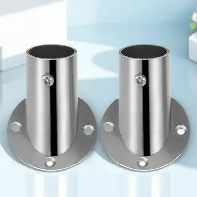 2 قطعة خزانة من الفولاذ المقاوم للصدأ قضيب شفة حامل قوس قوي دعم لخزانة قضيب المقبس الحمام المطبخ شفة حامل #6